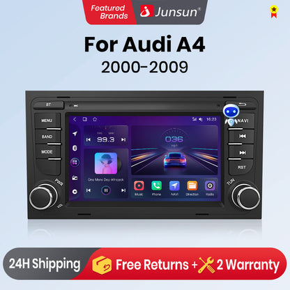Junsun AI voice 4G LTE wireless CarPlay Android Auto Radio For  Audi A4 B9 B8 B7 B6 S4 RS4 SEAT Exeo Car Intelligent Systems Multimedia player Stereo RDS BT 2 din autoradio GPS Navi screen