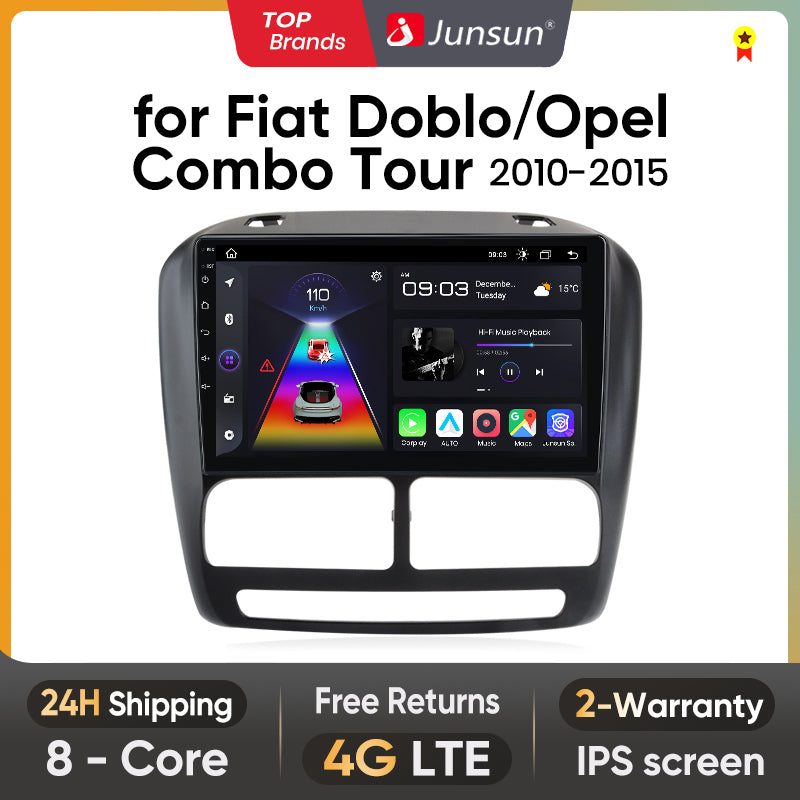 Junsun AI Stimme 2 din Android Auto Radio Für Fiat Doblo 2 2010-2014 Opel Combo 3 2011-2018 Carplay 4G Auto Multimedia GPS 2din autoradio