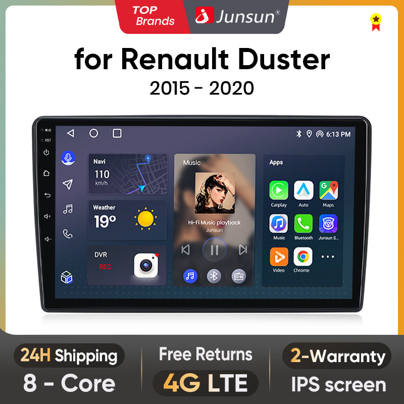 Junsun AI Voice 2 din Android Auto Radio For Renault Duster 2015-2020 Carplay 4G Car Multimedia GPS 2din autoradio