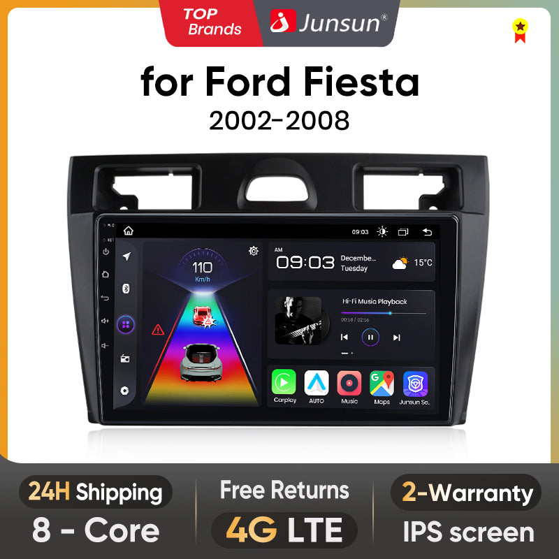 Junsun AI Voice 2 din Android Auto Radio For Ford Fiesta Mk VI 5 Mk5 2002 2003 - 2007 2008 Carplay 4G Car Multimedia GPS 2din autoradio