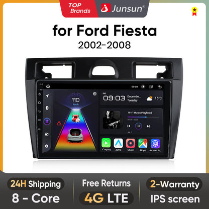 Junsun AI Voice 2 din Android Auto Radio For Ford Fiesta Mk VI 5 Mk5 2002 2003 - 2007 2008 Carplay 4G Car Multimedia GPS 2din autoradio