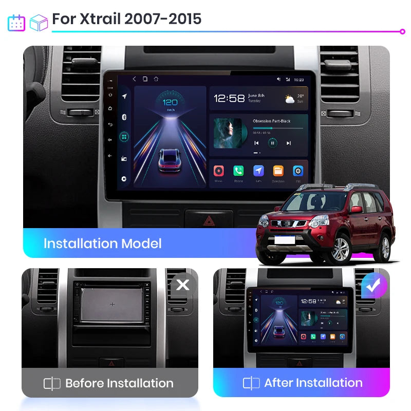 Junsun V1pro AI Voice 2 din Android Auto Radio For Nissan x trail t31 2008-2012 Carplay 4G Car Multimedia GPS 2din autoradio