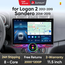 Load image into Gallery viewer, Junsun 11.5&quot; QLED 2K Car Radio Android 13 Wireless CarPlayAuto For Renault Logan Sandero2014-2019 Intelligent Systems Multimedia
