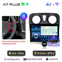 Load image into Gallery viewer, Junsun 11.5&quot; QLED 2K Car Radio Android 13 Wireless CarPlayAuto For Renault Logan Sandero2014-2019 Intelligent Systems Multimedia
