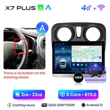 Load image into Gallery viewer, Junsun 11.5&quot; QLED 2K Car Radio Android 13 Wireless CarPlayAuto For Renault Logan Sandero2014-2019 Intelligent Systems Multimedia
