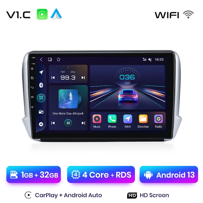 Radio Junsun para Peugeot 2008, 208, 2012-2018, inalámbrica, CarPlay, Android Auto, sistema inteligente, 2 DIN, DVD. 