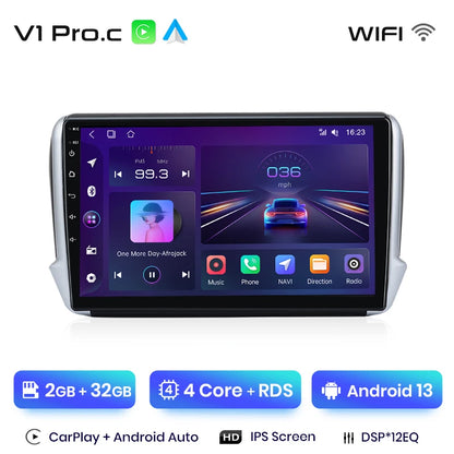 Radio Junsun para Peugeot 2008, 208, 2012-2018, inalámbrica, CarPlay, Android Auto, sistema inteligente, 2 DIN, DVD. 