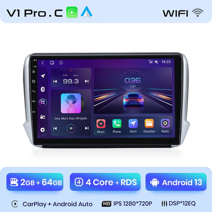 Radio Junsun para Peugeot 2008, 208, 2012-2018, inalámbrica, CarPlay, Android Auto, sistema inteligente, 2 DIN, DVD. 