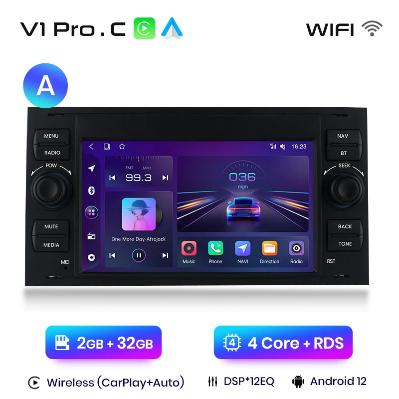 Junsun CarPlay Android Autoradio für Ford Focus Mondeo Fiesta Transit Kuga C-Max S-Max Galaxy GPS Auto Multimedia 2din Autoradio 