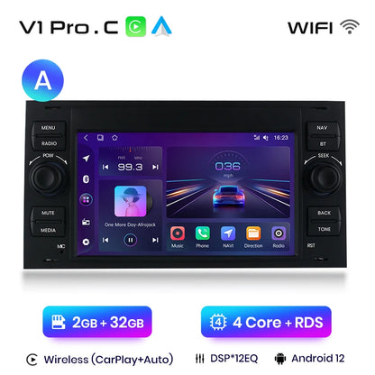 Junsun CarPlay Android Autoradio für Ford Focus Mondeo Fiesta Transit Kuga C-Max S-Max Galaxy GPS Auto Multimedia 2din Autoradio 