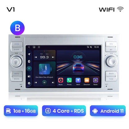 Junsun CarPlay Android Autoradio für Ford Focus Mondeo Fiesta Transit Kuga C-Max S-Max Galaxy GPS Auto Multimedia 2din Autoradio 