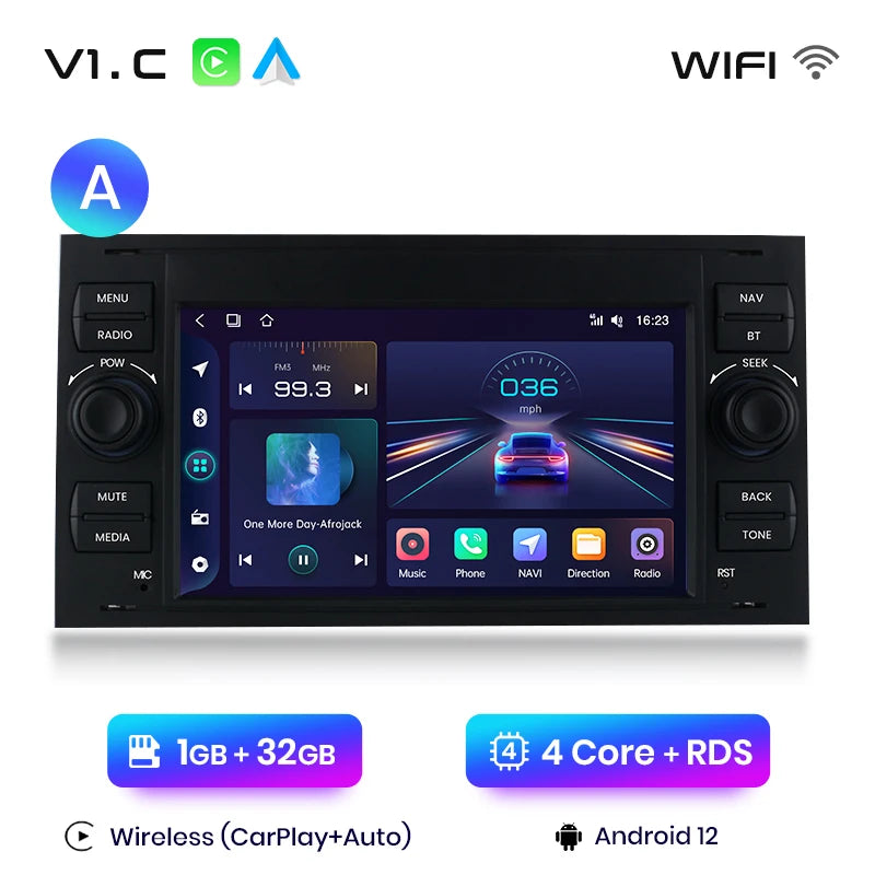 Junsun CarPlay Android Autoradio für Ford Focus Mondeo Fiesta Transit Kuga C-Max S-Max Galaxy GPS Auto Multimedia 2din Autoradio 