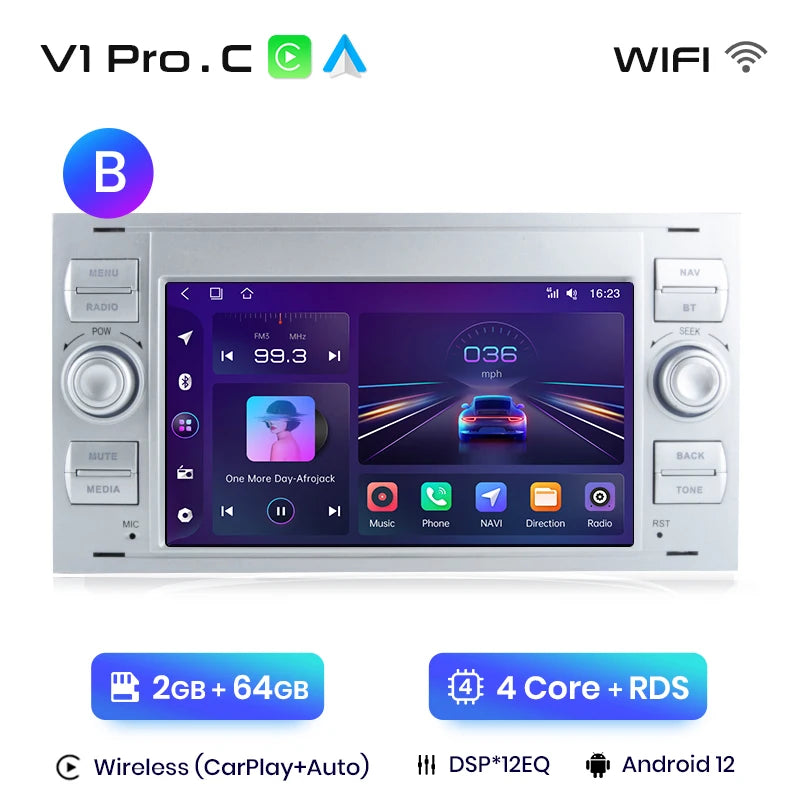 Junsun CarPlay Android Autoradio für Ford Focus Mondeo Fiesta Transit Kuga C-Max S-Max Galaxy GPS Auto Multimedia 2din Autoradio 