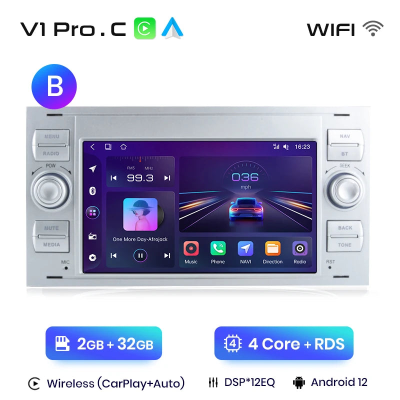 Junsun CarPlay Android Autoradio für Ford Focus Mondeo Fiesta Transit Kuga C-Max S-Max Galaxy GPS Auto Multimedia 2din Autoradio 