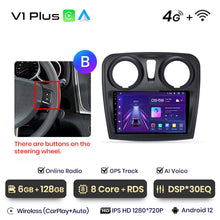 Load image into Gallery viewer, Junsun V1 AI Voice Android Auto Radio For Renault Logan 2 Sandero 2014-2019 Wireless CarPlay Car Multimedia GPS 2din autoradio
