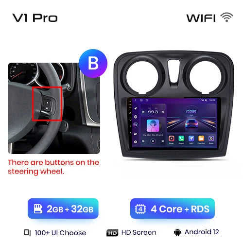 Junsun V1 AI Voice Android Auto Radio para Renault Logan 2 Sandero 2014-2019 CarPlay inalámbrico Multimedia GPS 2DIN Autoradio 