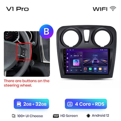 Junsun V1 AI Voice Android Auto Radio para Renault Logan 2 Sandero 2014-2019 CarPlay inalámbrico Multimedia GPS 2DIN Autoradio 