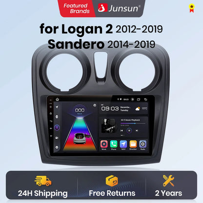 Junsun V1 AI Voice Android Auto Radio para Renault Logan 2 Sandero 2014-2019 CarPlay inalámbrico Multimedia GPS 2DIN Autoradio 