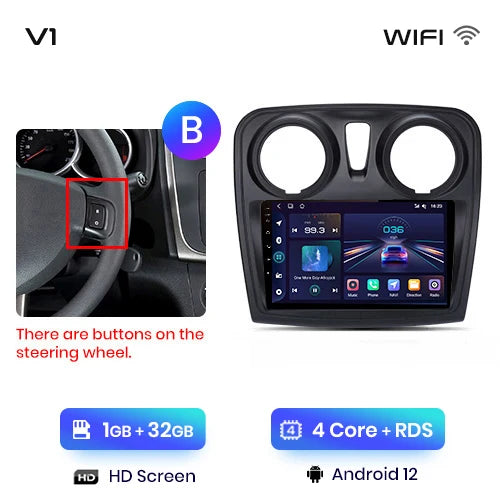 Junsun V1 AI Voice Android Auto Radio para Renault Logan 2 Sandero 2014-2019 CarPlay inalámbrico Multimedia GPS 2DIN Autoradio 