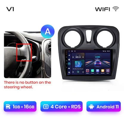 Junsun V1 AI Voice Android Auto Radio para Renault Logan 2 Sandero 2014-2019 CarPlay inalámbrico Multimedia GPS 2DIN Autoradio 