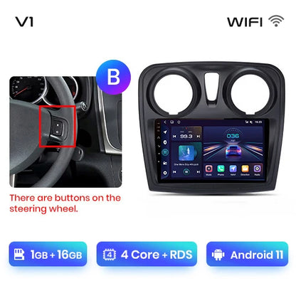 Junsun V1 AI Voice Android Auto Radio para Renault Logan 2 Sandero 2014-2019 CarPlay inalámbrico Multimedia GPS 2DIN Autoradio 