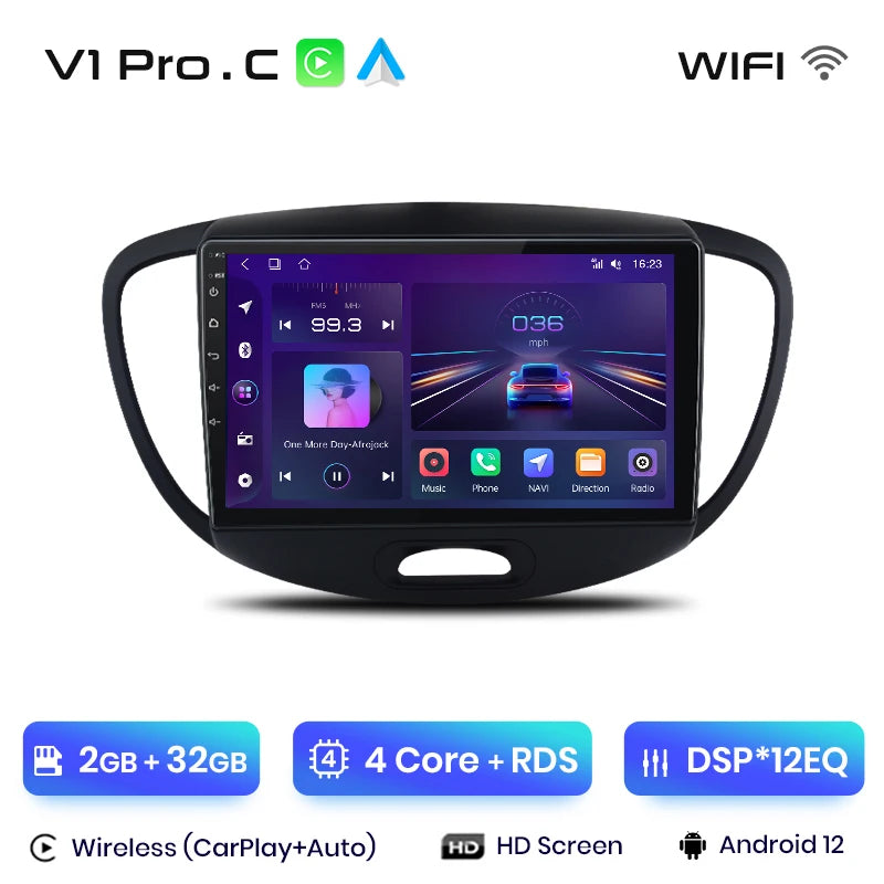 Junsun V1 AI Stimme Drahtlose CarPlay Android Auto Radio Für Hyundai Grand i10 2008-2012 4G Auto Multimedia GPS 2din autoradio