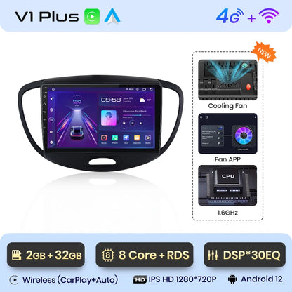 Junsun V1 AI Stimme Drahtlose CarPlay Android Auto Radio Für Hyundai Grand i10 2008-2012 4G Auto Multimedia GPS 2din autoradio