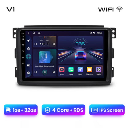 Junsun V1 AI Voice - Radio inalámbrica CarPlay Android para Smart Fortwo 451 (2005-2010), 4G, GPS, 2DIN 