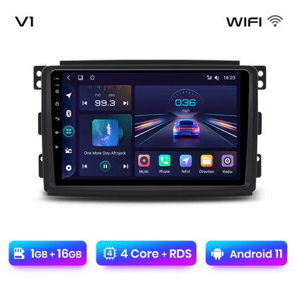 Junsun V1 AI Voice - Radio inalámbrica CarPlay Android para Smart Fortwo 451 (2005-2010), 4G, GPS, 2DIN 