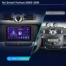 Junsun V1 AI Voice - Radio inalámbrica CarPlay Android para Smart Fortwo 451 (2005-2010), 4G, GPS, 2DIN 