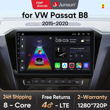 Load image into Gallery viewer, Junsun V1 AI Voice Wireless CarPlay Android Auto Radio For VW Volkswagen Passat B8 2015-2020 4G Car Multimedia GPS 2din autoradi
