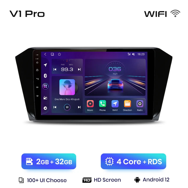 Junsun V1 AI Voice Wireless CarPlay Android Auto Radio para VW Volkswagen Passat B8 2015-2020 4G Car Multimedia GPS 2din autoradi 