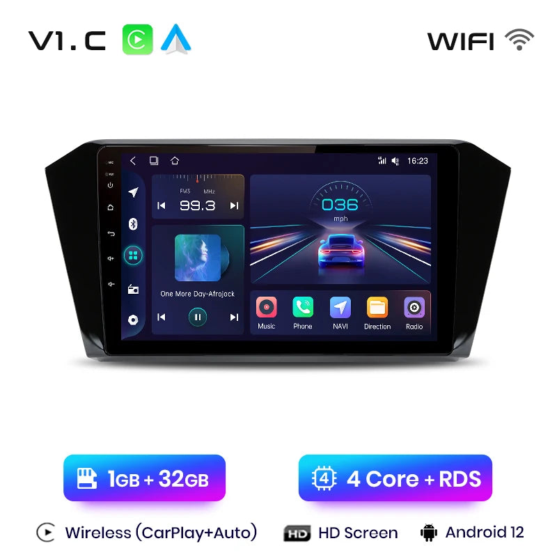 Junsun V1 AI Voice Wireless CarPlay Android Auto Radio para VW Volkswagen Passat B8 2015-2020 4G Car Multimedia GPS 2din autoradi 