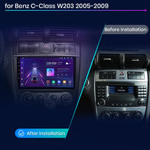 Junsun V1 AI Voice - Radio inalámbrica CarPlay Android para coche, GPS, 2DIN, para Benz Clase C W203 2005-2009 