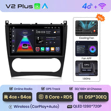 Load image into Gallery viewer, Junsun V1 AI Voice Wireless CarPlay Android Auto Radio for Benz C Class W203 2005-2009 Car Multimedia GPS 2din autoradio

