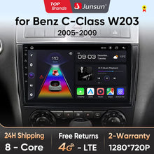 Junsun V1 AI Voice - Radio inalámbrica CarPlay Android para coche, GPS, 2DIN, para Benz Clase C W203 2005-2009 