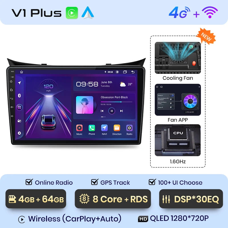 Junsun V1 Wireless CarPlay Android Auto Car Radio for Hyundai I30 Elantra GT 2011-2017 Car Intelligent Systems Smart Autoradio