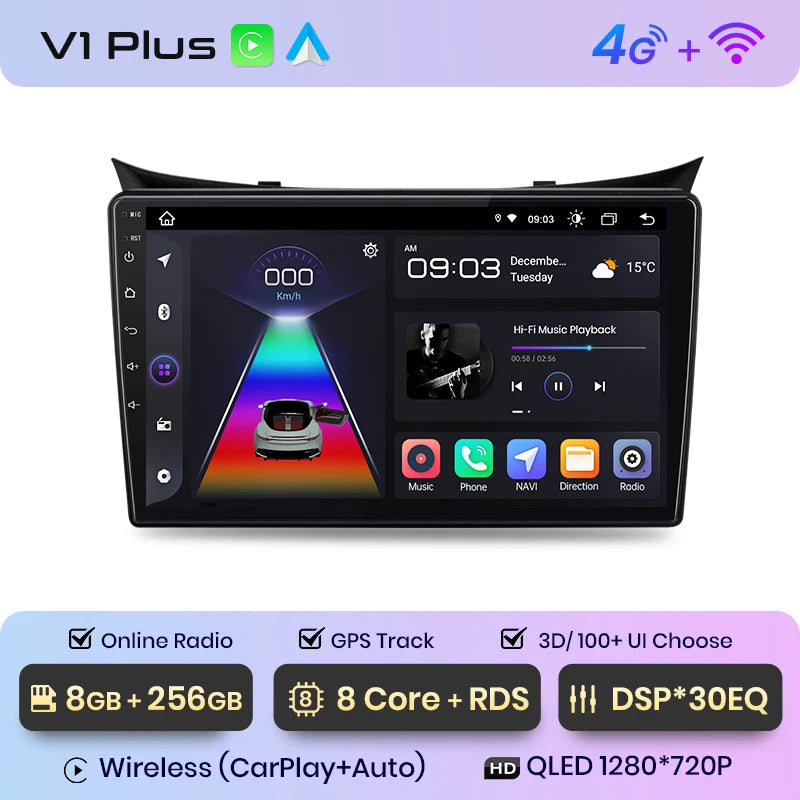 Junsun V1 Wireless CarPlay Android Auto Car Radio for Hyundai I30 Elantra GT 2011-2017 Car Intelligent Systems Smart Autoradio