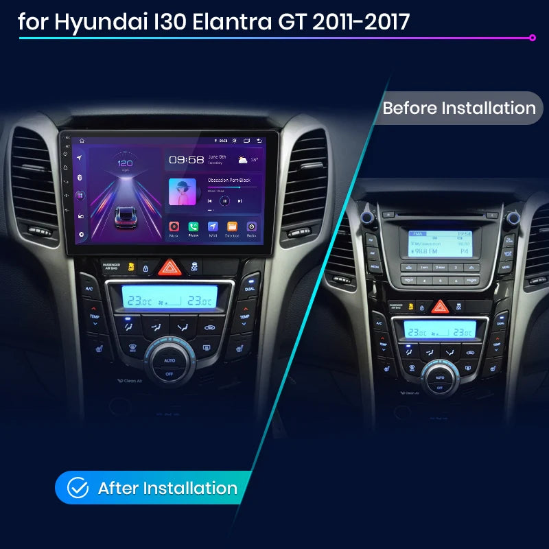 Junsun V1 Wireless CarPlay Android Auto Car Radio for Hyundai I30 Elantra GT 2011-2017 Car Intelligent Systems Smart Autoradio