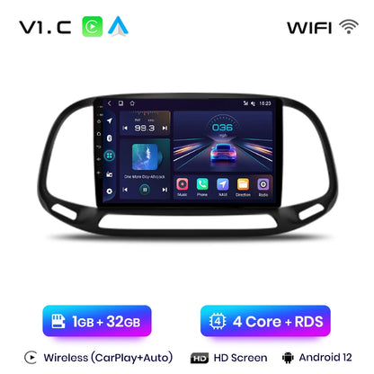 Junsun V1 - Radio inalámbrica con CarPlay y Android para Fiat Doblo (2015-2019), 4G, GPS, 2DIN 