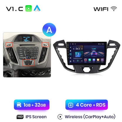 Junsun V1 - Radio inalámbrica con CarPlay y Android para Ford Transit Custom Tourneo 2013-2021, 4G, GPS, 2DIN 