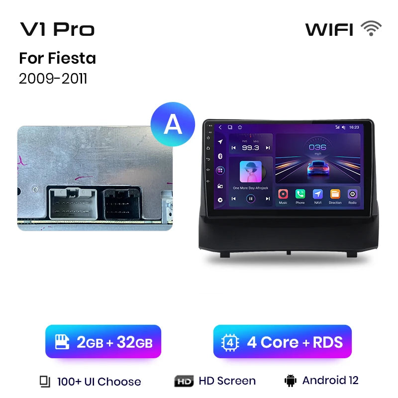 Junsun V1 Wireless CarPlay Android Auto Radio for Ford Fiesta MK7 2009-2017 Car Multimedia GPS 2din autoradio