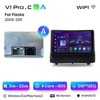 Junsun V1 Wireless CarPlay Android Auto Radio for Ford Fiesta MK7 2009-2017 Car Multimedia GPS 2din autoradio