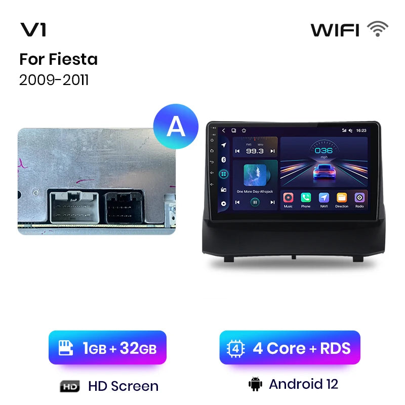 Junsun V1 Wireless CarPlay Android Auto Radio for Ford Fiesta MK7 2009-2017 Car Multimedia GPS 2din autoradio