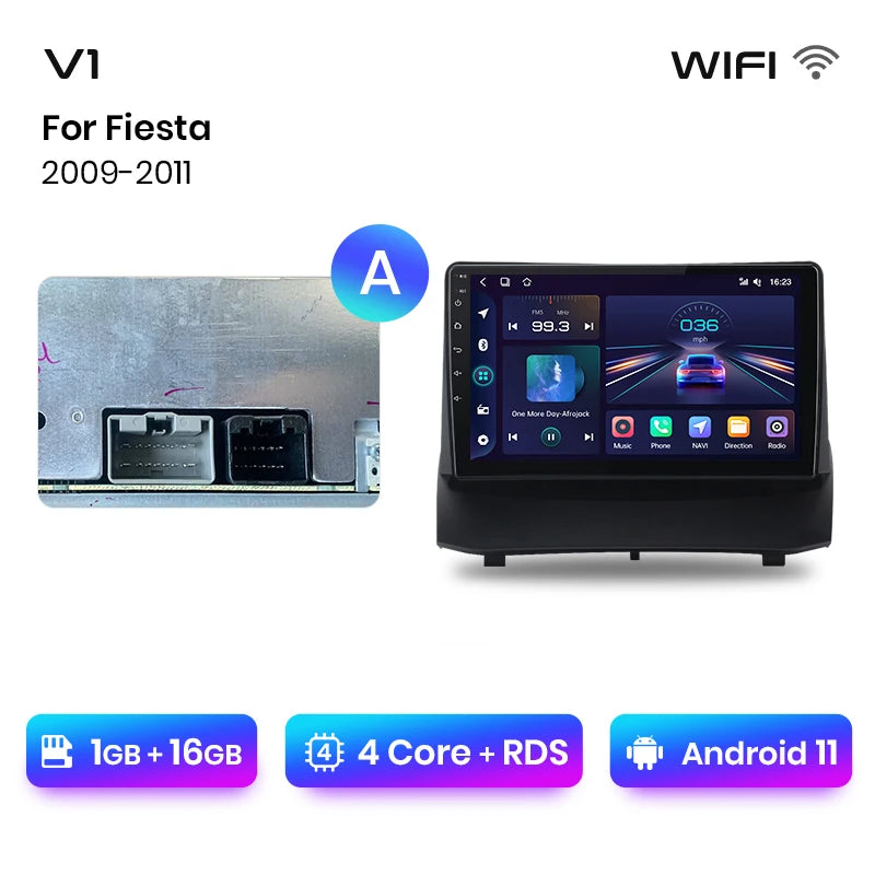 Junsun V1 Wireless CarPlay Android Auto Radio for Ford Fiesta MK7 2009-2017 Car Multimedia GPS 2din autoradio