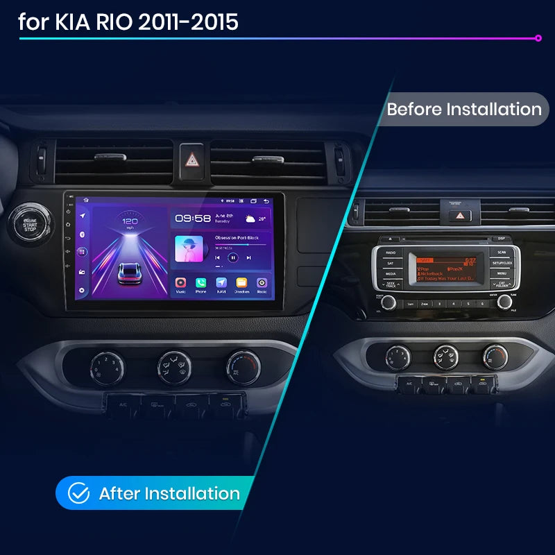 Junsun V1plus AI Voice 2 din Android Auto Radio For KIA RIO 2011-2015 Carplay Car Multimedia GPS 2din autoradio