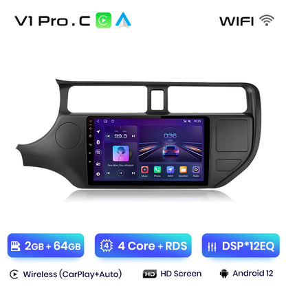 Junsun V1plus AI Voice 2 DIN Android Auto Radio para KIA RIO 2011-2015 Carplay Car Multimedia GPS 2 DIN autorradio 