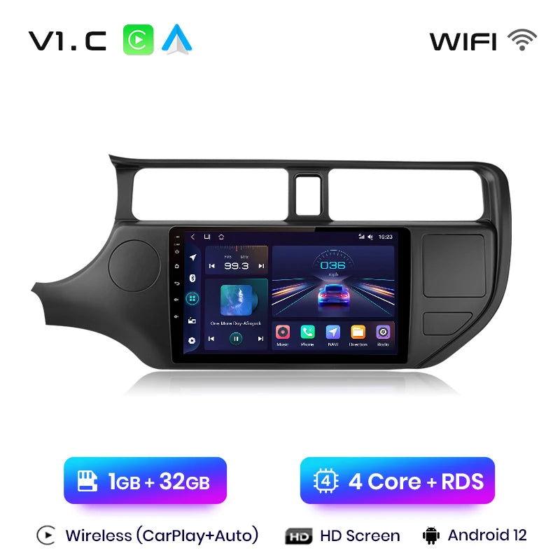 Junsun V1plus AI Voice 2 DIN Android Auto Radio para KIA RIO 2011-2015 Carplay Car Multimedia GPS 2 DIN autorradio 