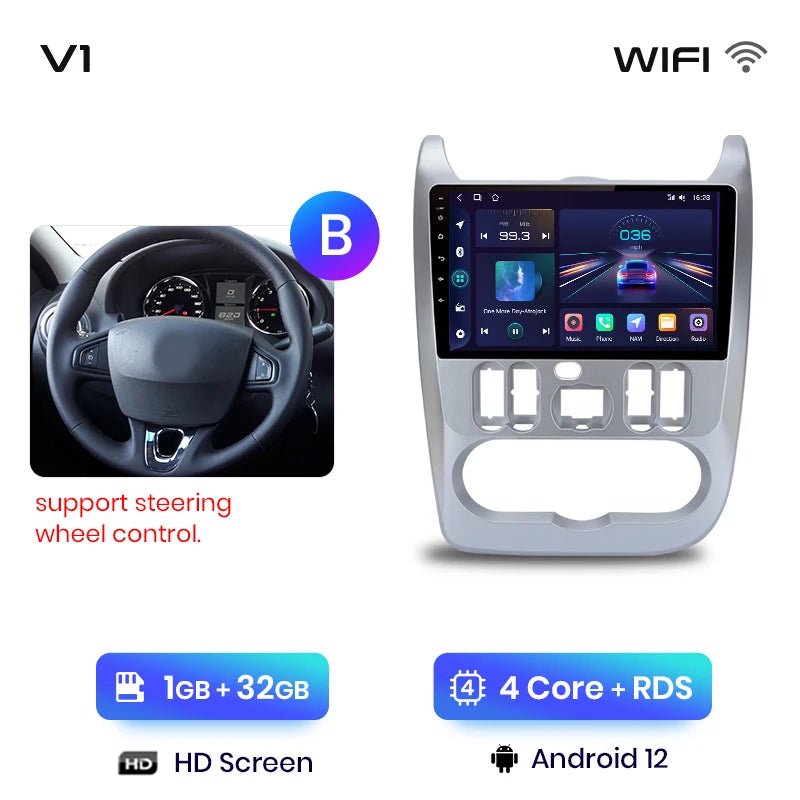 Junsun V1pro 2 DIN Android Auto Radio para Renault Logan 1 Sandero 2009-2013 Dacia Duster Carplay 4G Car Multimedia GPS Autoradio 
