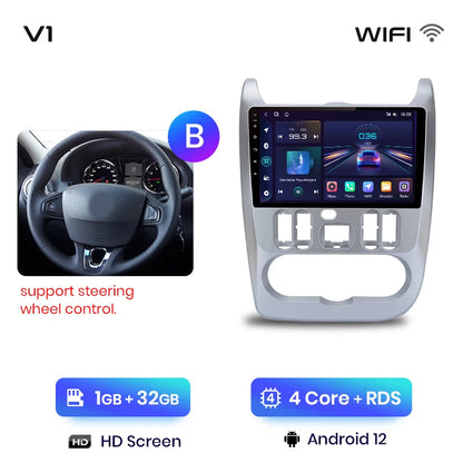 Junsun V1pro 2 DIN Android Auto Radio para Renault Logan 1 Sandero 2009-2013 Dacia Duster Carplay 4G Car Multimedia GPS Autoradio 